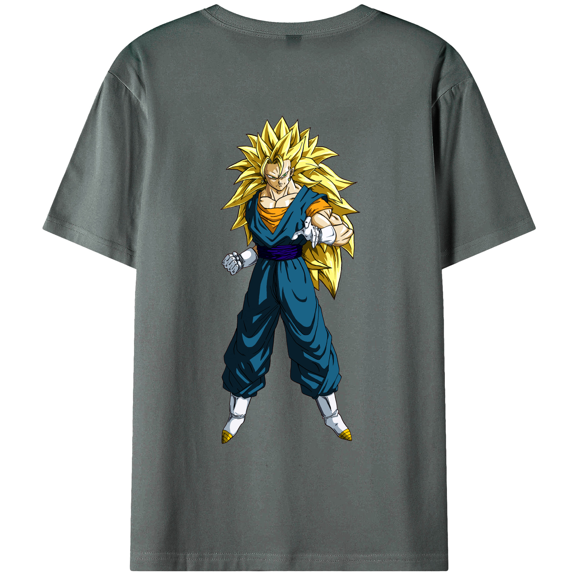 （画像用） ドラゴンボール ベジット DRAGON BALL Vegetto 綿100％ メンズ半袖Tシャツ（バックプリント） 通気性